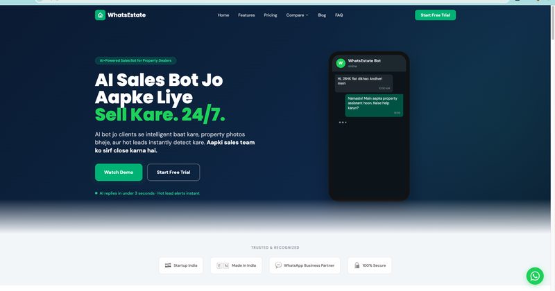 WhatsEstate AI sales bot — 24/7 WhatsApp automation for property dealers